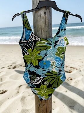 Catalina Blue & Green Tropical One-Piece Swimsuit